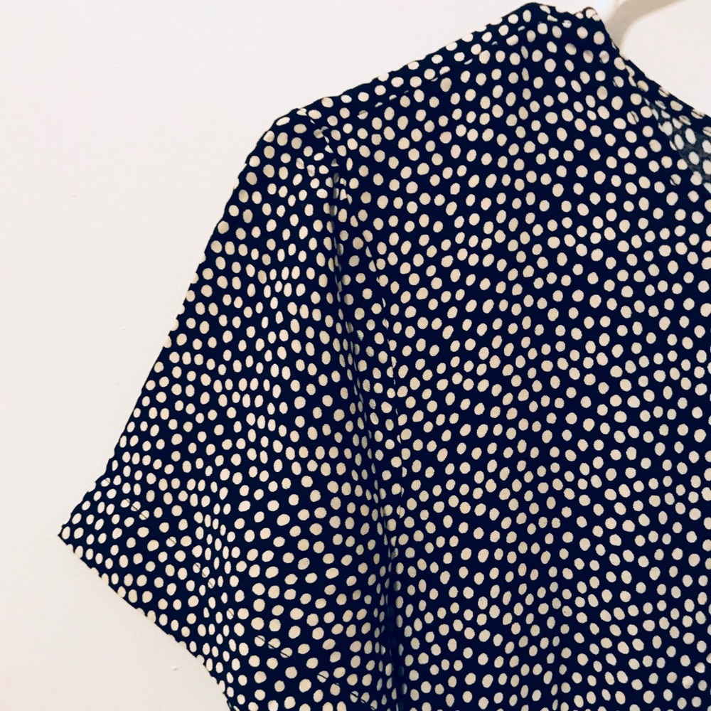 Short sleeve polka dot printed dress