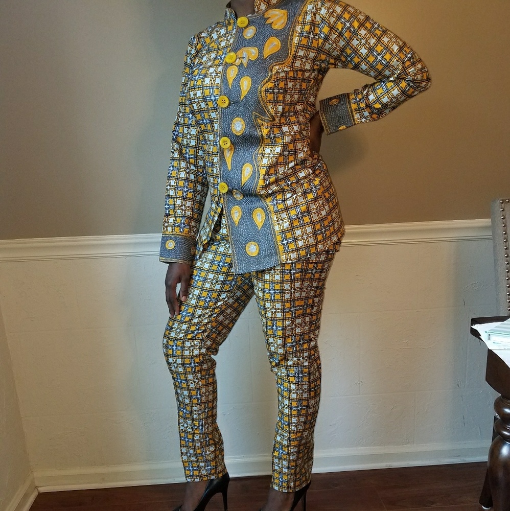 Custom made Ankara print 2 piece set. Shirt & pant