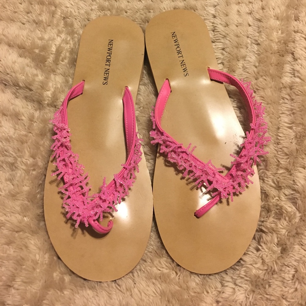 Newport News Pink Sandals with beading
