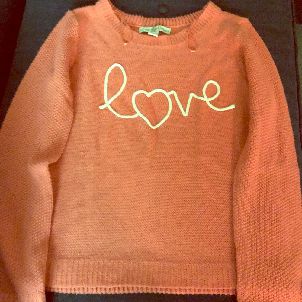 Salmon colored Love Sweater