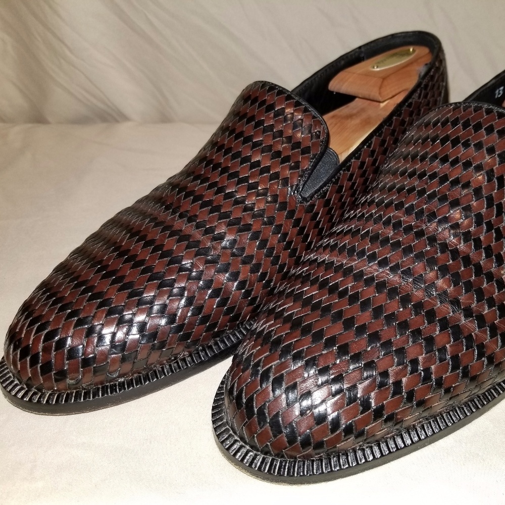 Louis Dell' Olia Italian Leather Weave Loafers