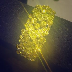 Canary Yellow Rhinestone Bracelet