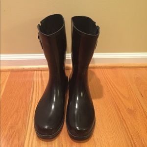Black Rain Boots Size 9