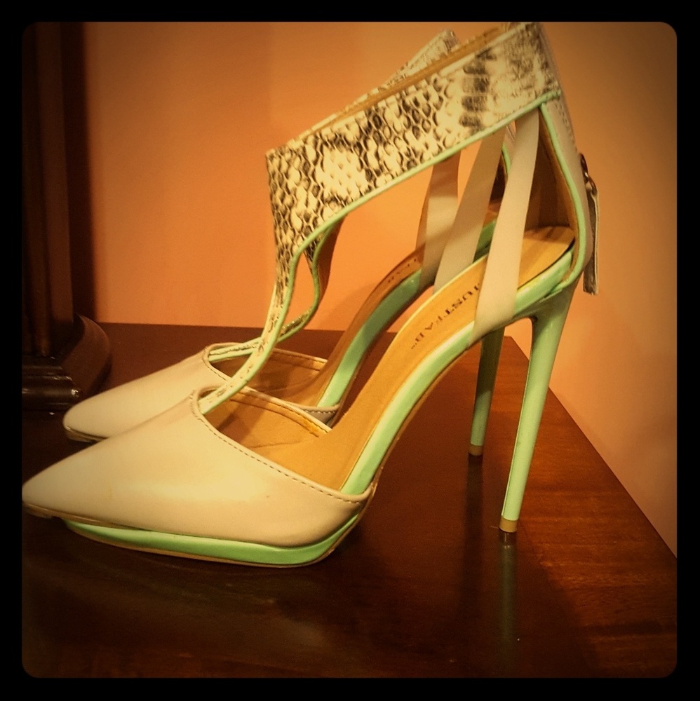 green and grey shoes