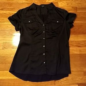 Express button down black shirt size large