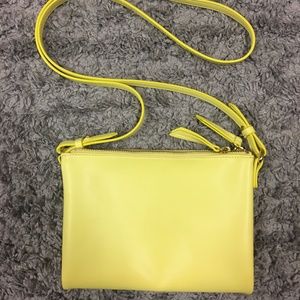 Yellow Cross-Body 3 Pocket Purse