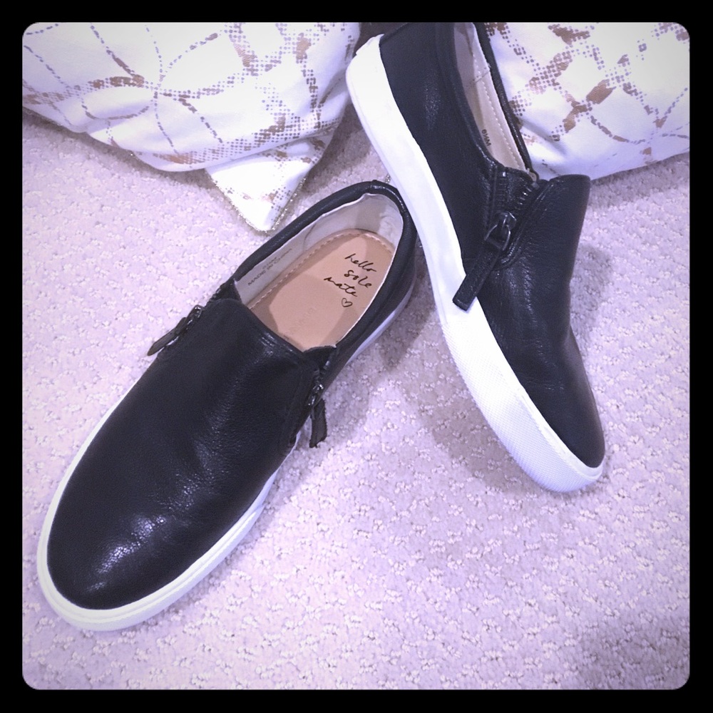 Banana Republic Black Leather Slip Ons