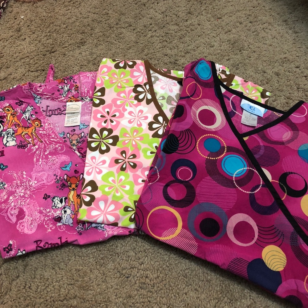 3 scrub tops