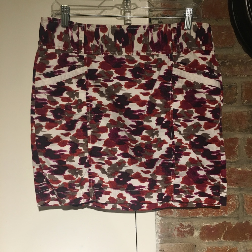 LOFT Watercolor Mini Skirt