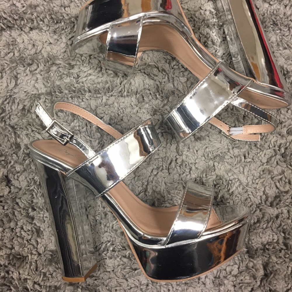 Silver Metallic Heels