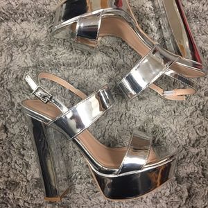 Silver Metallic Heels