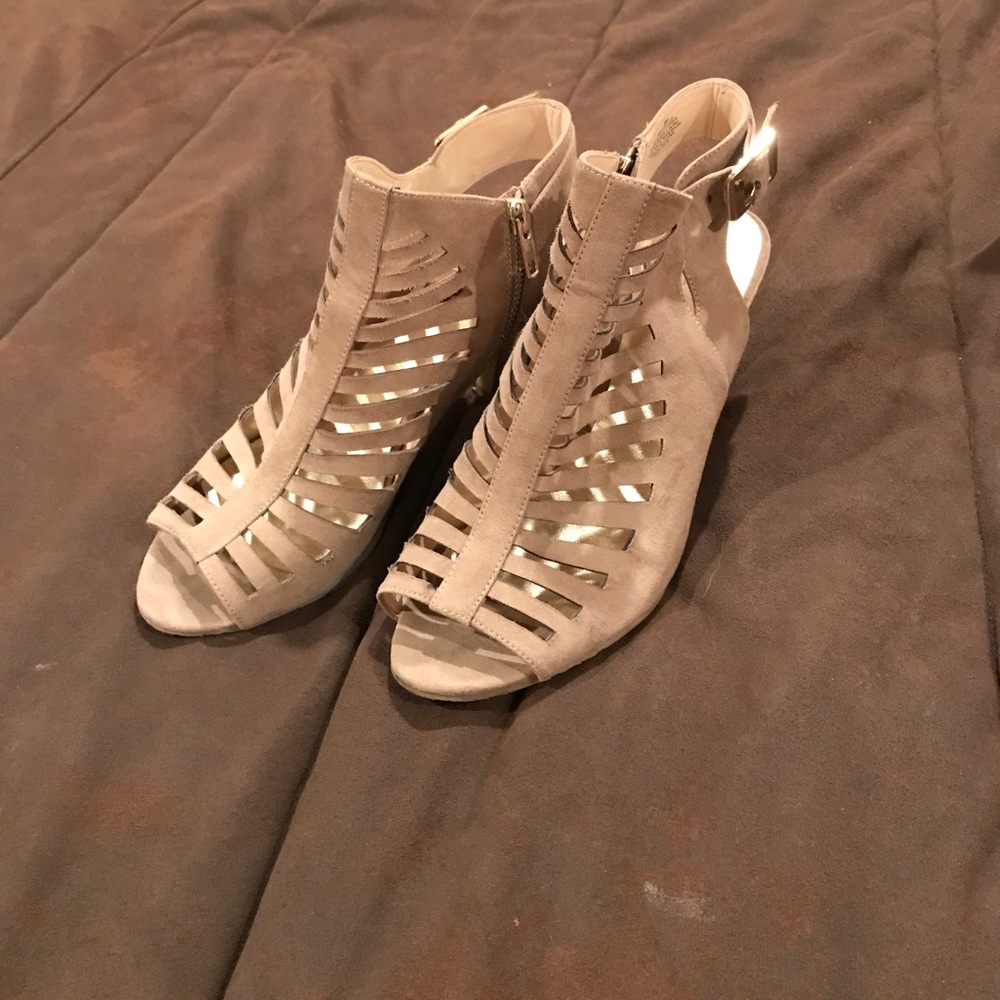 Tan/nude bootie heels