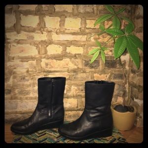 Cole Haan black waterproof wedge boots