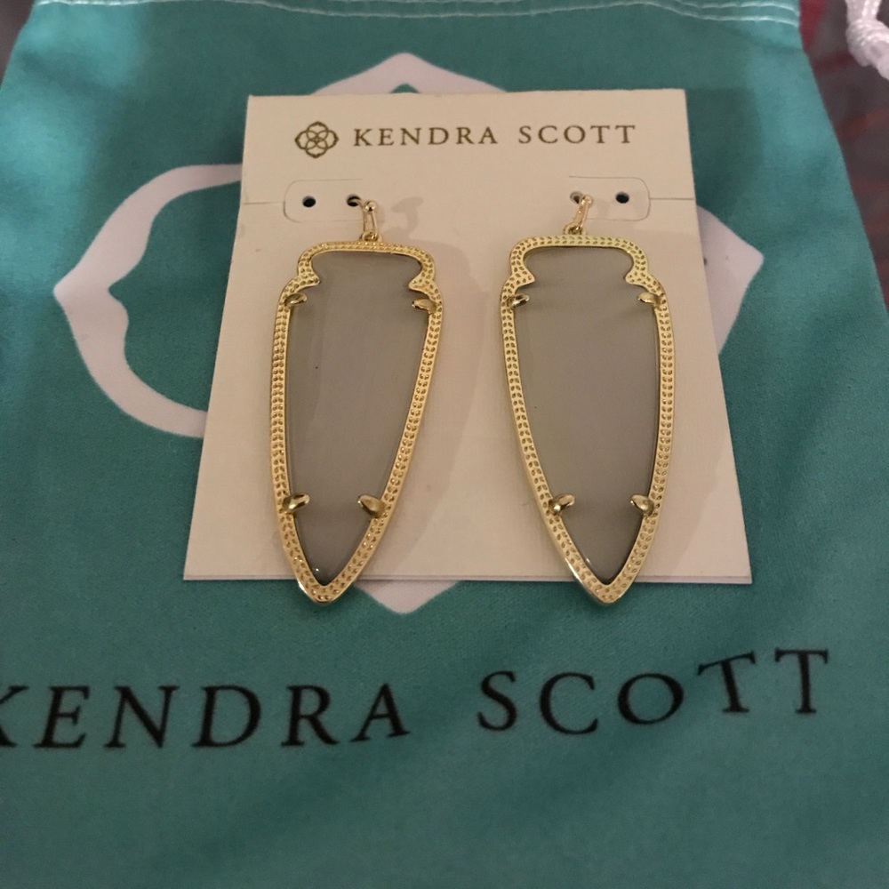 Kendra Scott Skylar Gold Earrings in Slate...