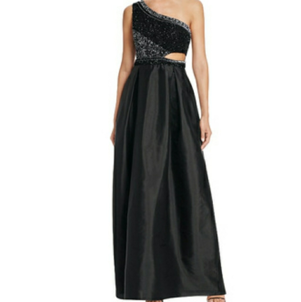 One Shoulder Beaded Cutout