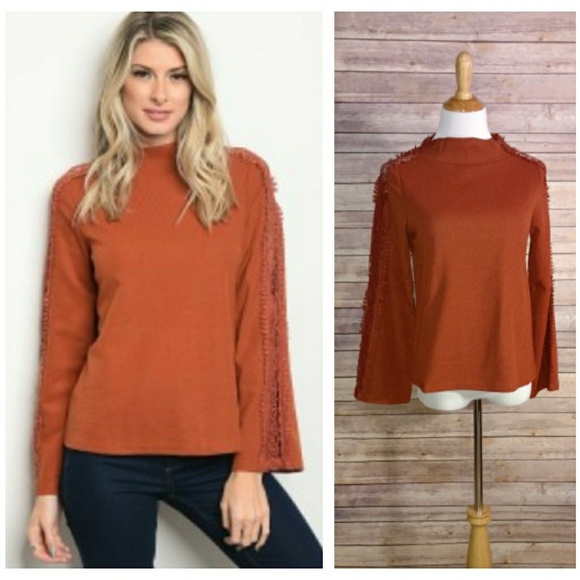 Long Sleeve Orange Top - Picture 2 of 7