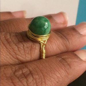 Jade Wire Wrapped Ring