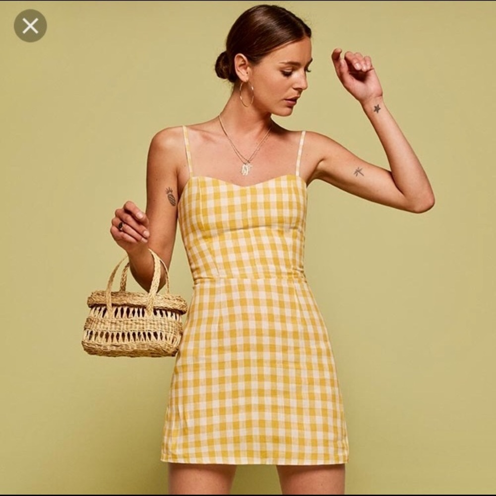 Reformation yellow gingham Audrey dress