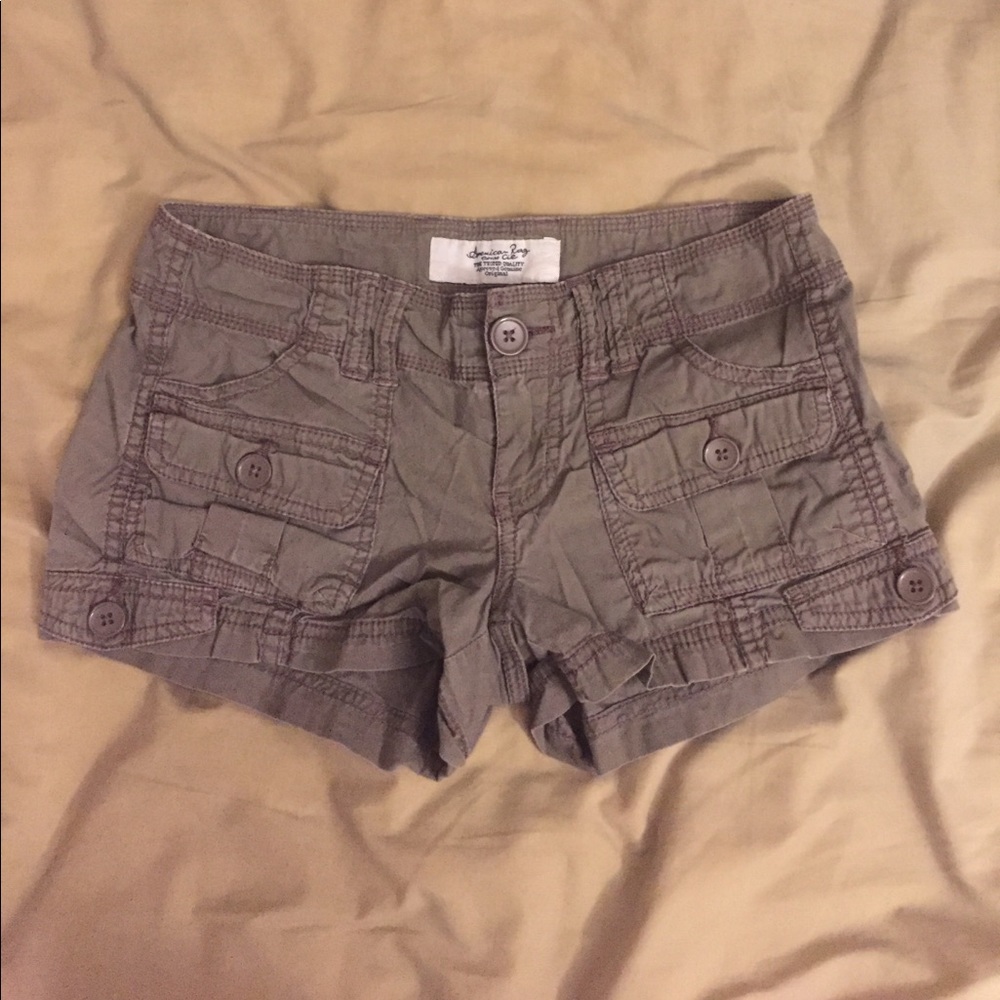 Olive green short-shorts