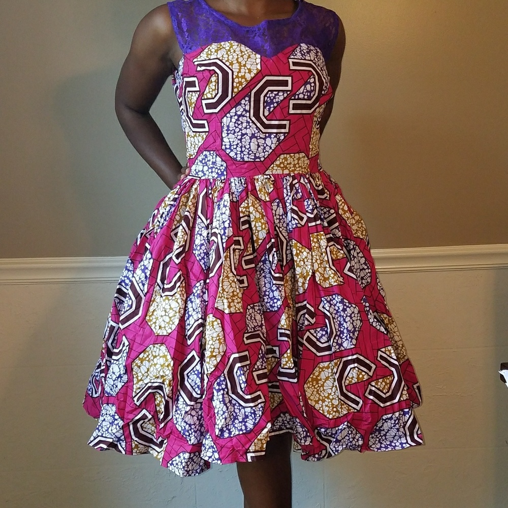 Custom made Ankara print dress