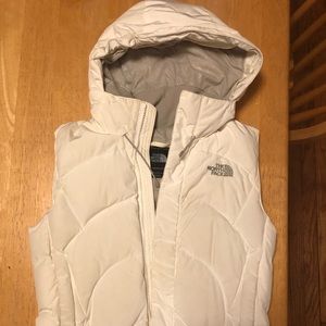 Northface vest white and grey