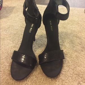 Nine West sequin strapped heels