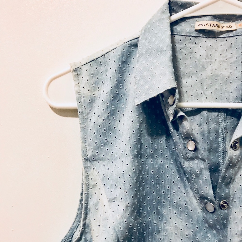 Mustard Seed: Denim button thru shirt
