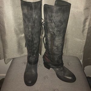 Free Bird by Steven leather lace up coal boot