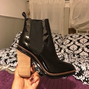 Aldo Platform patent leather booties