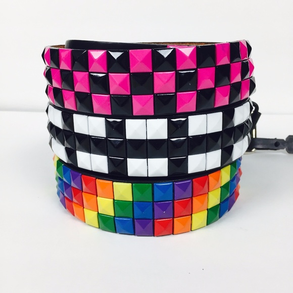 rainbow studded belt