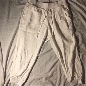 White linen pants