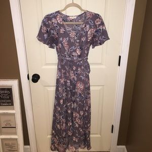 Plush Flower Patterned High-Low Maxi Dress🌷