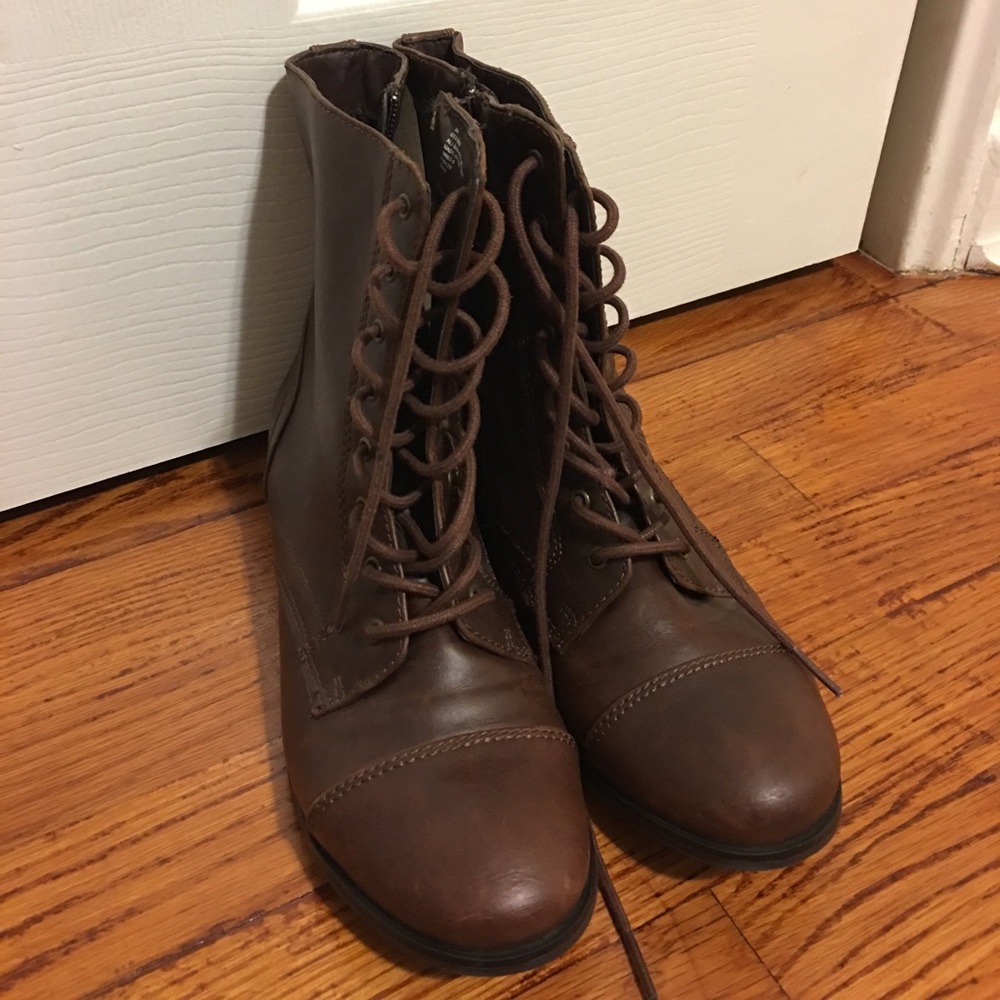Brown combat boots!