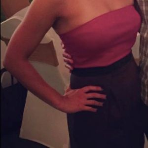 French Connection color block strapless dress