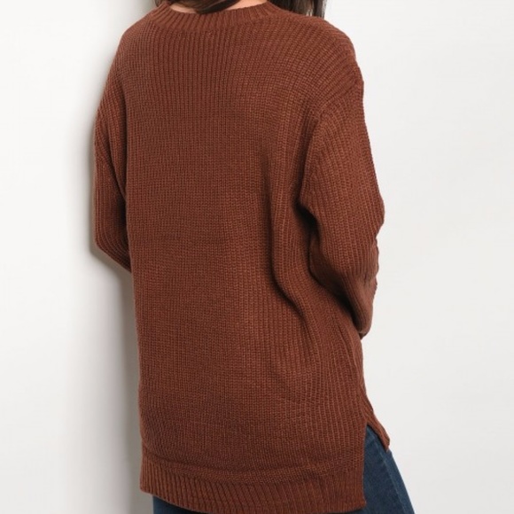 LAST 1 BRICK COLOR KNIT SWEATER - Picture 2 of 2