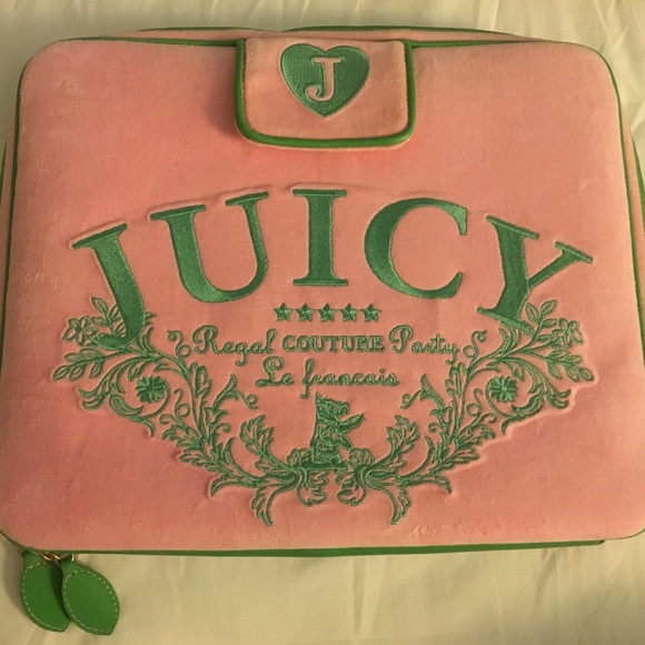 Juicy Couture Black Velour Laptop Case with Strap Juicy Couture Velour Laptop Carrier