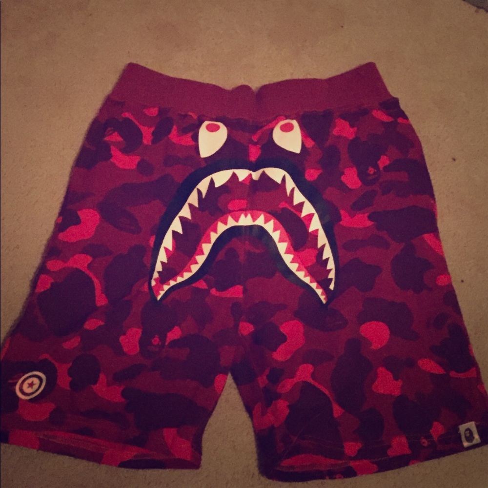 Bape Red Camo shorts