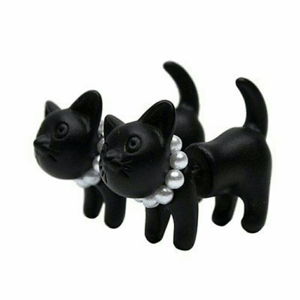 Black Cat 3-D Earrings