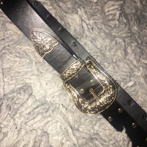 Gold Studded Double Buckle Belt