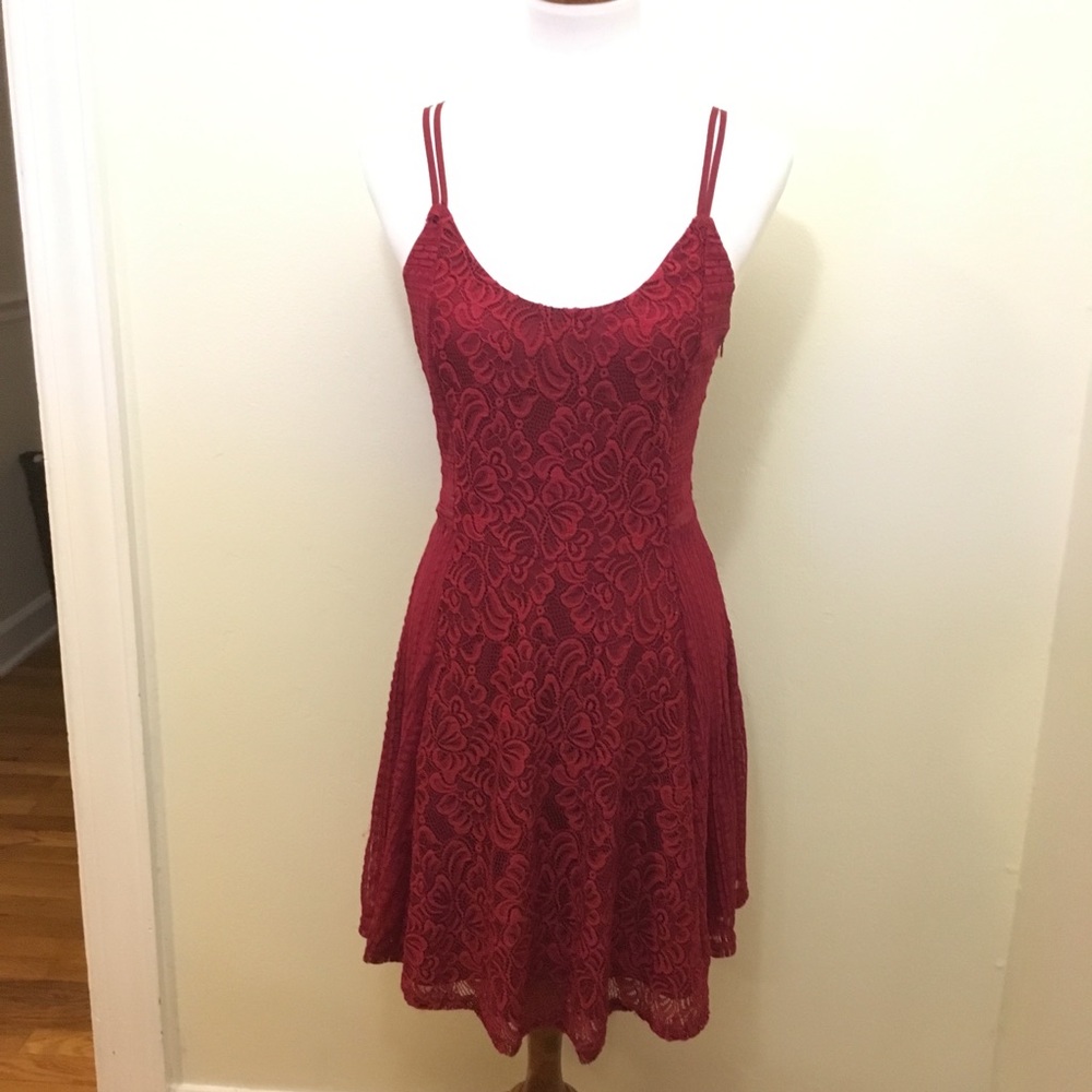 Altar’d State - dark red lace dress