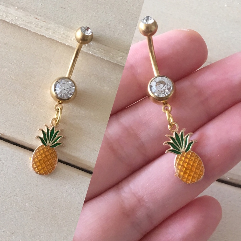 🍍Gold Pineapple Belly Button Ring
