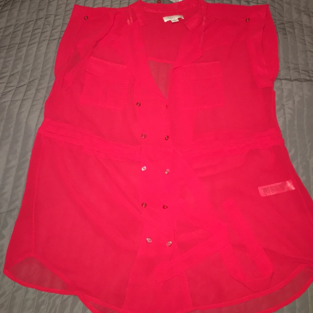 Red Sheer Blouse