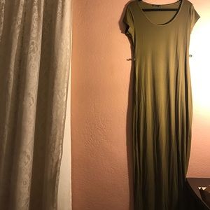 Boohoo Military green Maxi Dress
