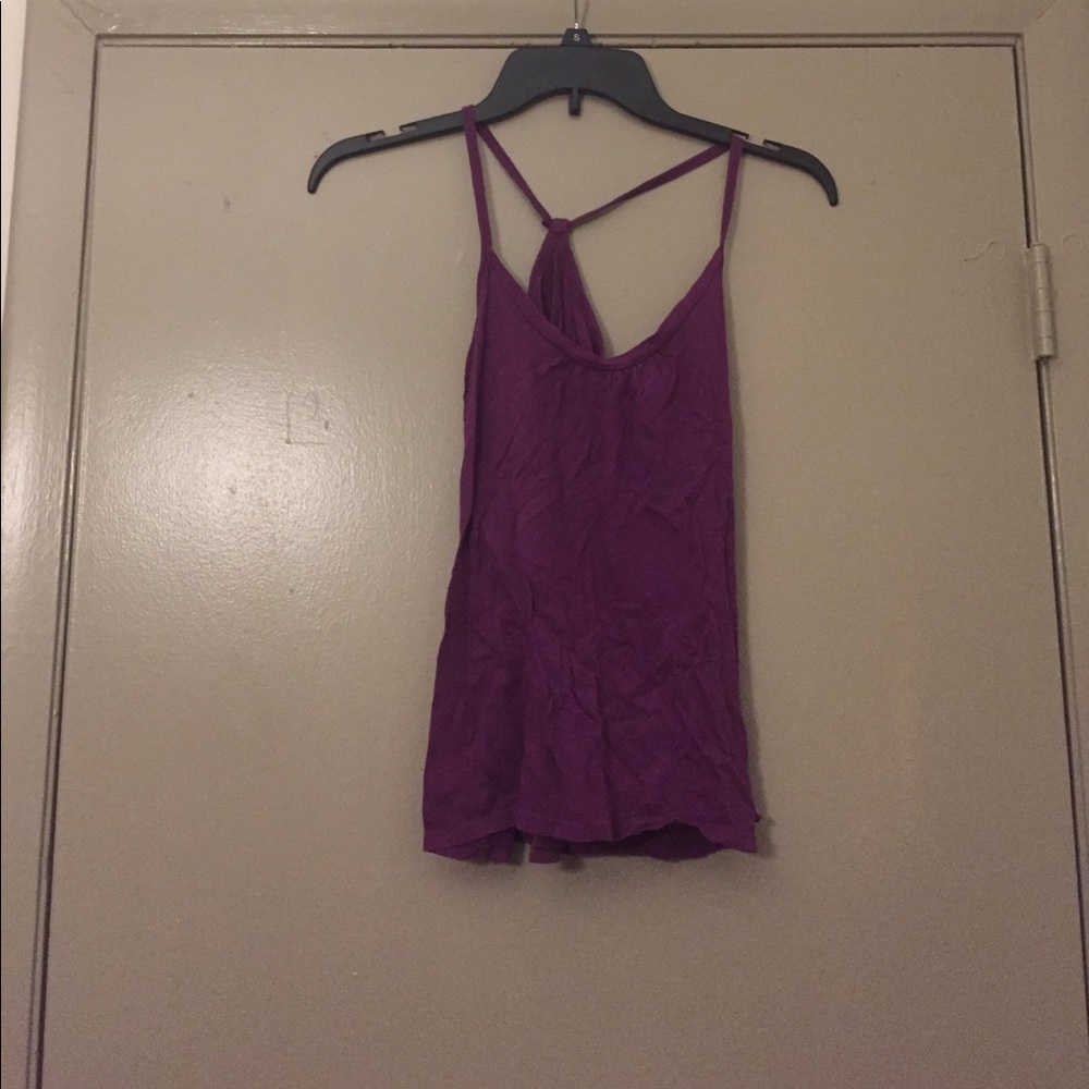 Purple cross back tank