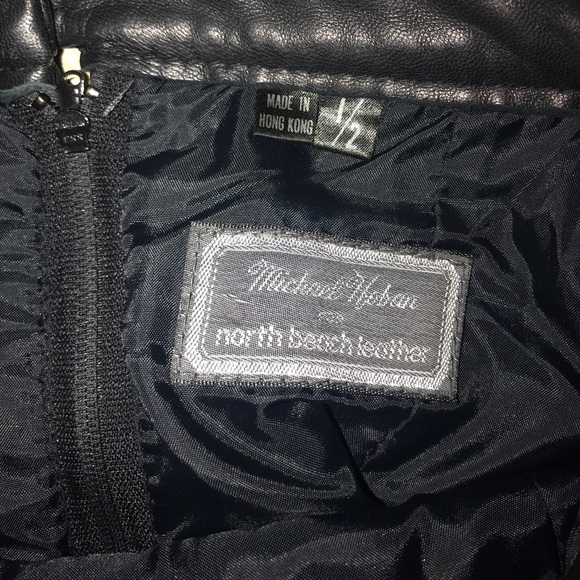 Black genuine leather skirt - Picture 3 of 3