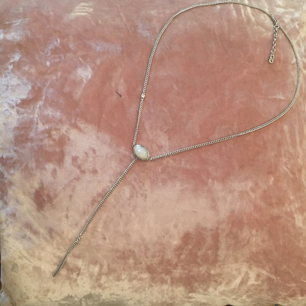 Sterling Silver Stone Lariat Necklace