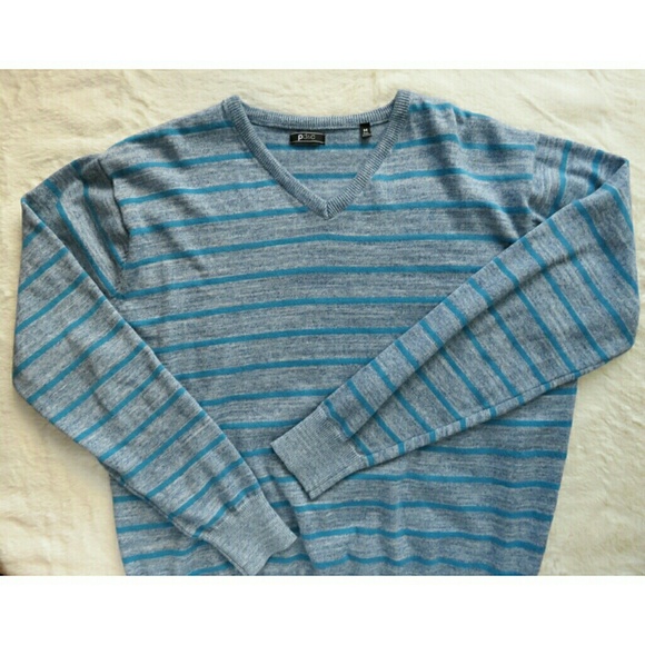 Paper Denim & Cloth Other - Paper Denim & Cloth Stripe V-Neck Sweater Blue M