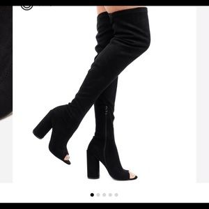 Peep toe Thigh High boots