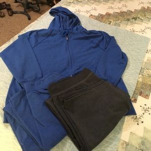 Blue sweat set plus extra grey pants sz 16w