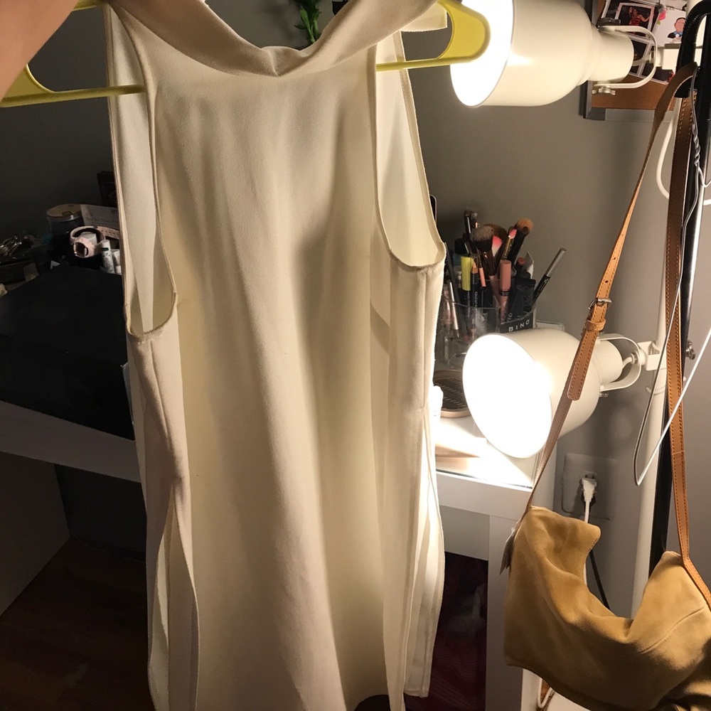 Long sleeveless dressy shirt with slip sides